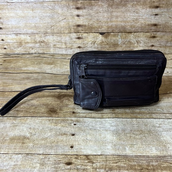 Vintage Womens Wristlet Bag Brown - Picture 4 of 5